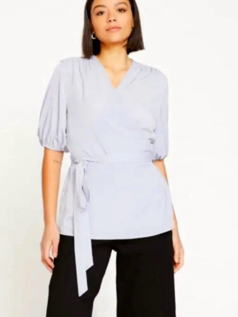 NWT Universal Standard Rivers Blouse Short Sleeve Wrap Top